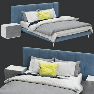 现代布艺双人床-70